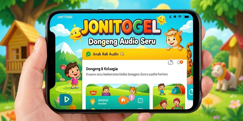 Tampilan antarmuka aplikasi JONITOGEL yang ramah anak.