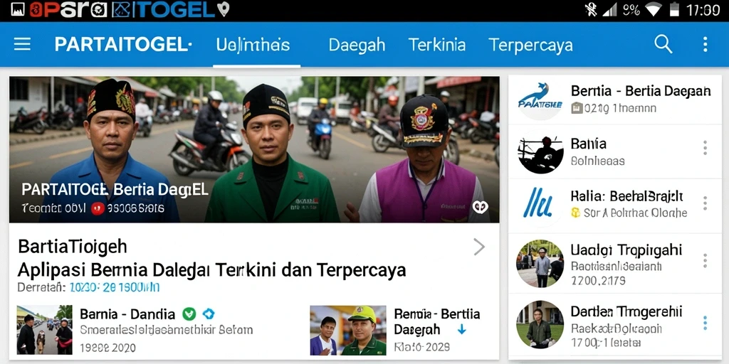Antarmuka aplikasi PARTAITOGEL menunjukkan berita daerah terbaru dan terupdate.