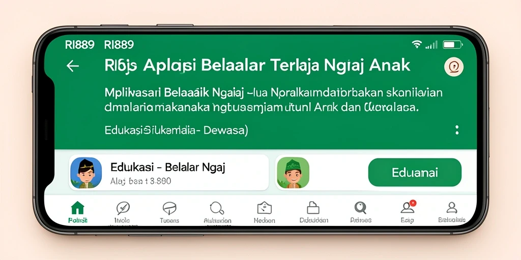 Tampilan antarmuka pengguna aplikasi Belajar Ngaji yang interaktif dan menarik.